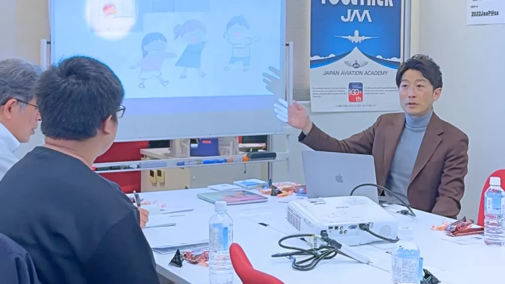 日本航空高等学校 大阪サテライト校でのフリートークの様子